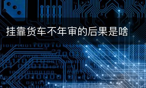 挂靠货车不年审的后果是啥