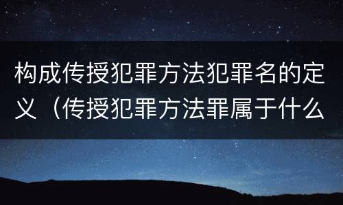 构成传授犯罪方法犯罪名的定义（传授犯罪方法罪属于什么犯罪类型）