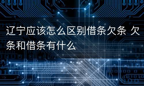 辽宁应该怎么区别借条欠条 欠条和借条有什么