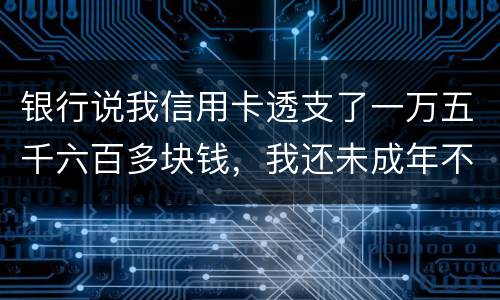 银行说我信用卡透支了一万五千六百多块钱，我还未成年不可能办信用卡，怎么可能