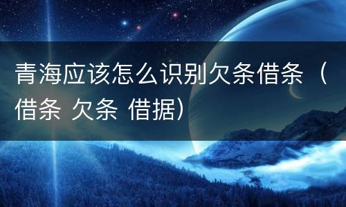 青海应该怎么识别欠条借条（借条 欠条 借据）