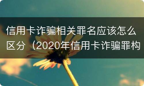 信用卡诈骗相关罪名应该怎么区分（2020年信用卡诈骗罪构成要件）