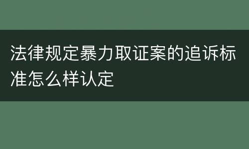 法律规定暴力取证案的追诉标准怎么样认定