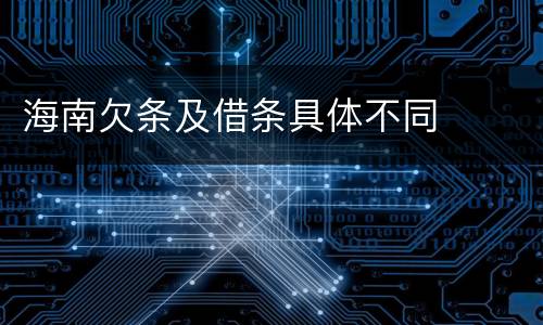 海南欠条及借条具体不同