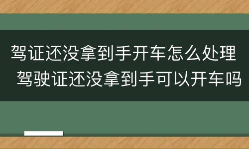 驾证还没拿到手开车怎么处理 驾驶证还没拿到手可以开车吗
