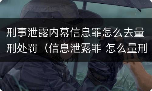 刑事泄露内幕信息罪怎么去量刑处罚（信息泄露罪 怎么量刑）
