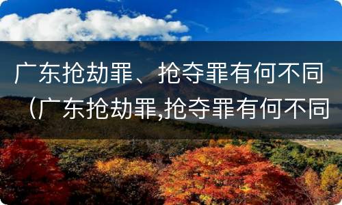 广东抢劫罪、抢夺罪有何不同（广东抢劫罪,抢夺罪有何不同）