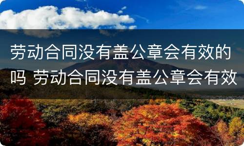 劳动合同没有盖公章会有效的吗 劳动合同没有盖公章会有效的吗怎么办