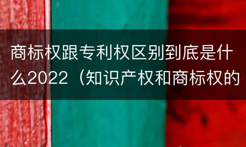 商标权跟专利权区别到底是什么2022（知识产权和商标权的区别）