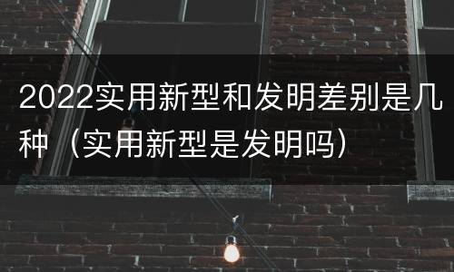 2022实用新型和发明差别是几种（实用新型是发明吗）