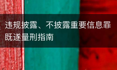 违规披露、不披露重要信息罪既遂量刑指南