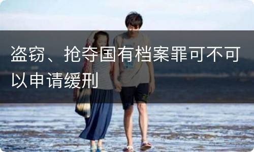 盗窃、抢夺国有档案罪可不可以申请缓刑