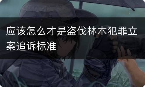 应该怎么才是盗伐林木犯罪立案追诉标准