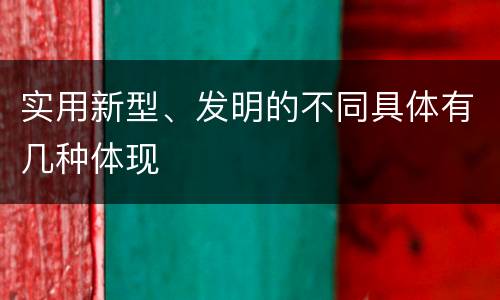实用新型、发明的不同具体有几种体现