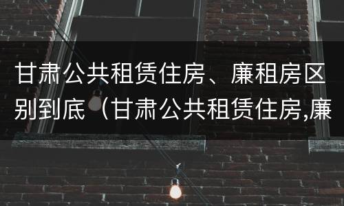 甘肃公共租赁住房、廉租房区别到底（甘肃公共租赁住房,廉租房区别到底是什么）