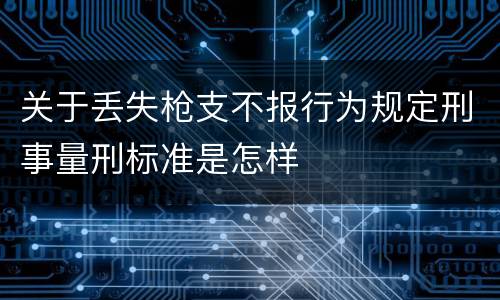 关于丢失枪支不报行为规定刑事量刑标准是怎样