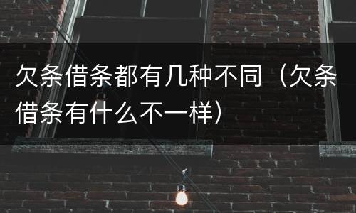 欠条借条都有几种不同（欠条借条有什么不一样）