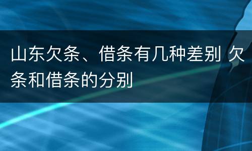 山东欠条、借条有几种差别 欠条和借条的分别