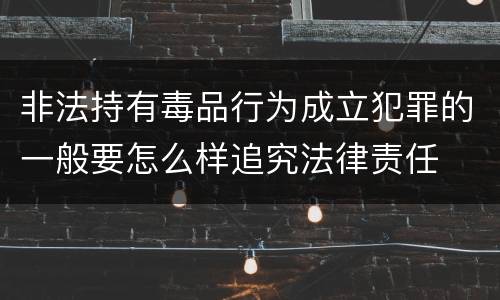 非法持有毒品行为成立犯罪的一般要怎么样追究法律责任