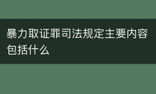 暴力取证罪司法规定主要内容包括什么
