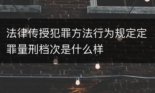 法律传授犯罪方法行为规定定罪量刑档次是什么样