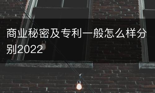商业秘密及专利一般怎么样分别2022