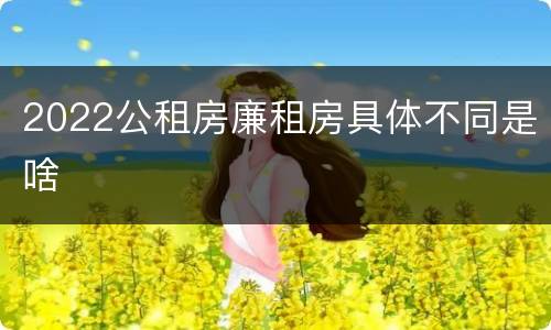 2022公租房廉租房具体不同是啥