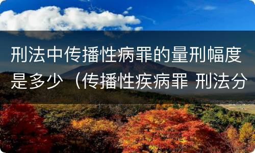 刑法中传播性病罪的量刑幅度是多少（传播性疾病罪 刑法分则）