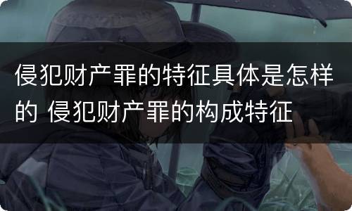 侵犯财产罪的特征具体是怎样的 侵犯财产罪的构成特征