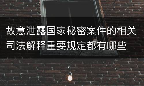 故意泄露国家秘密案件的相关司法解释重要规定都有哪些