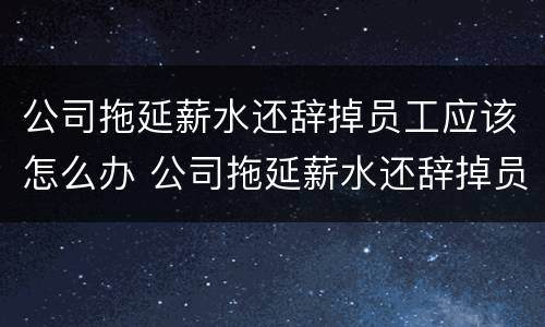公司拖延薪水还辞掉员工应该怎么办 公司拖延薪水还辞掉员工应该怎么办理