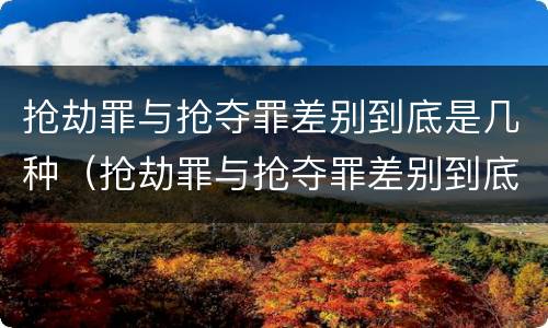 抢劫罪与抢夺罪差别到底是几种（抢劫罪与抢夺罪差别到底是几种情形）
