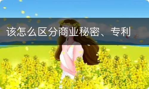 该怎么区分商业秘密、专利