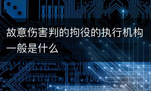 故意伤害判的拘役的执行机构一般是什么