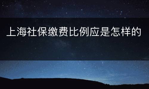 上海社保缴费比例应是怎样的