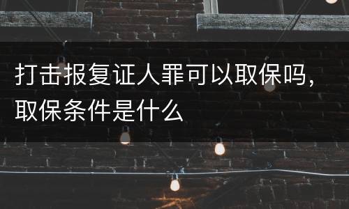 打击报复证人罪可以取保吗，取保条件是什么