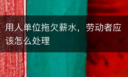 用人单位拖欠薪水，劳动者应该怎么处理