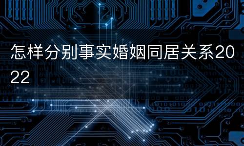 怎样分别事实婚姻同居关系2022