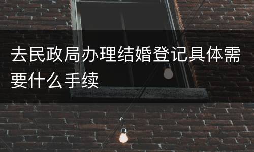 去民政局办理结婚登记具体需要什么手续