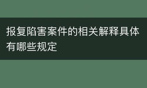 报复陷害案件的相关解释具体有哪些规定