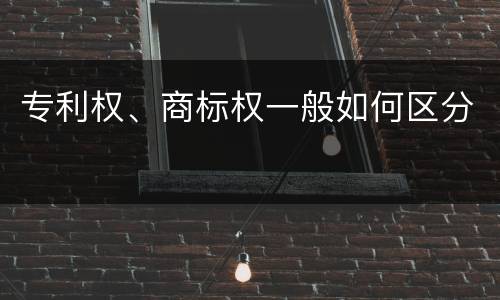 专利权、商标权一般如何区分
