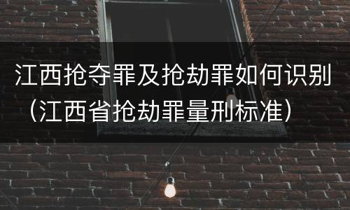 江西抢夺罪及抢劫罪如何识别（江西省抢劫罪量刑标准）