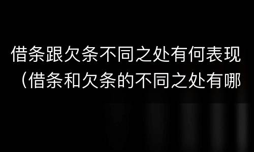借条跟欠条不同之处有何表现（借条和欠条的不同之处有哪些）