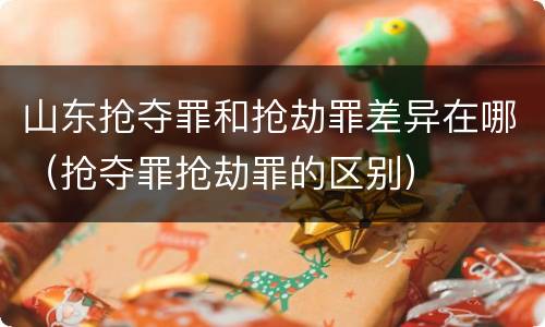 山东抢夺罪和抢劫罪差异在哪（抢夺罪抢劫罪的区别）