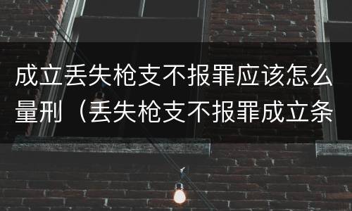 成立丢失枪支不报罪应该怎么量刑（丢失枪支不报罪成立条件）