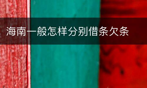 海南一般怎样分别借条欠条