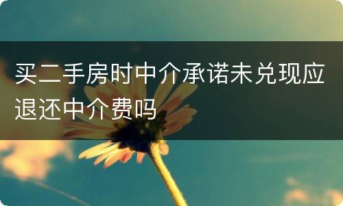 买二手房时中介承诺未兑现应退还中介费吗