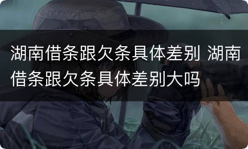 湖南借条跟欠条具体差别 湖南借条跟欠条具体差别大吗