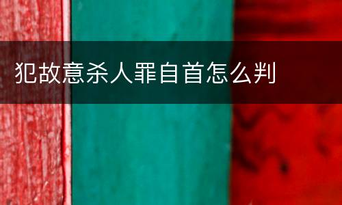 犯故意杀人罪自首怎么判