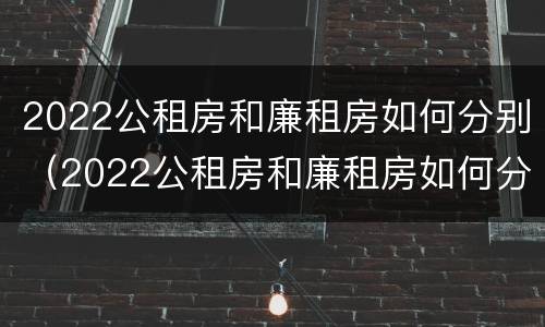 2022公租房和廉租房如何分别（2022公租房和廉租房如何分别进行申请）